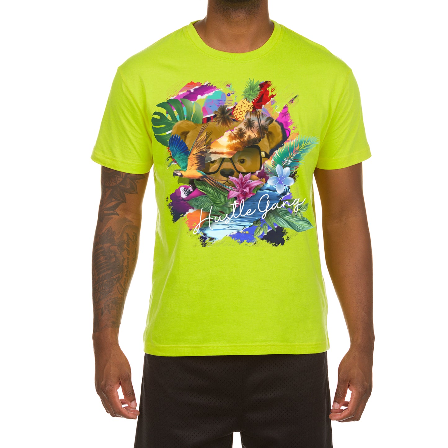 HG Bear Tropic Collage SS Tee